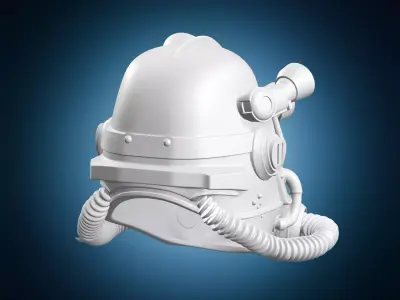Science Fiction Armored Helmet Miniature 3D print model