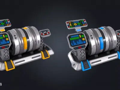 SCI-FI Generator V1 Futuristic Energy Low-poly 3D model