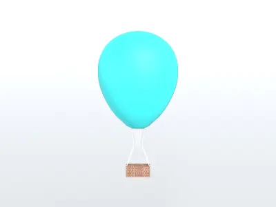 Hot Air Balloon v1 008 Low-poly 3D model
