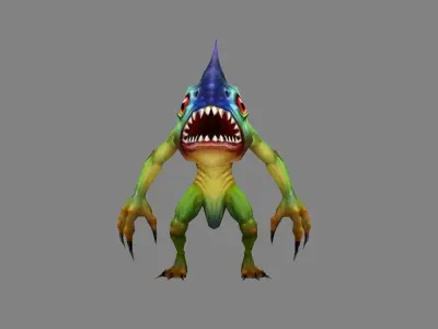 Merman Monster  - Fish Demon Low-poly 3D model