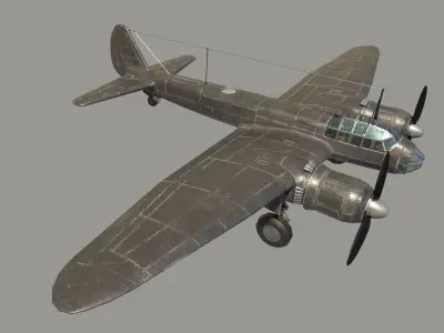 Ju 88 S  PBR Low-poly 3D model