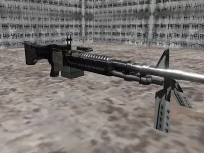 M60 Machine Gun PSX PS1 Low-poly 3D model Low-poly 3D model