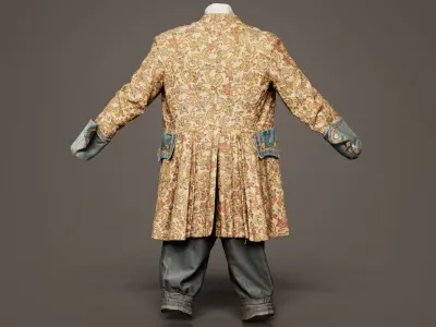 Flower Decorated Historic Costume Low-poly 3D model