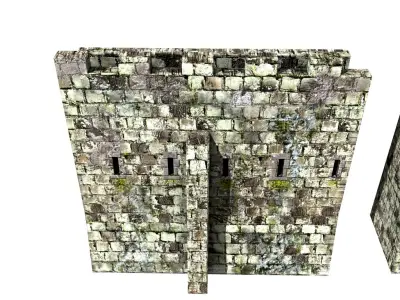 Medieval City fortifications Low-poly 3D model