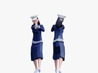 Naval Forces Soldiers - Animated and Rigged Low-poly 3D model