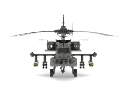Boeing AH-64D Apache Longbow Helicopter with Cockpit 3D model