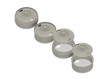 Printable 2-hole front and rear truck wheels with tires 3D print model