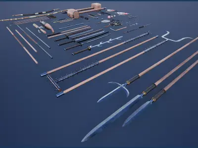 Japanese Weapon Collection 2 Low-poly 3D model