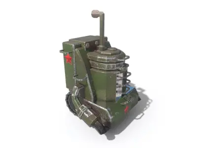 Tank chibi cartoon Low-poly 3D model