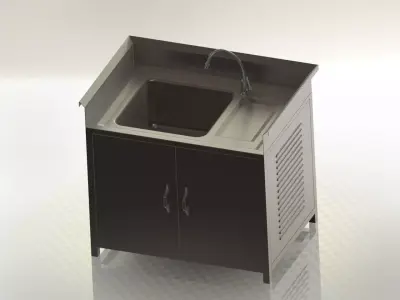 work table with sink 3D model