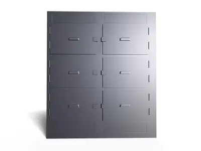 Sci-Fi Medical Mortuary Refrigerator Low-poly 3D model
