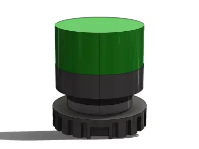 Botao Luminoso Verde WEG CSW BF12 WH Green Luminous Button 3D model