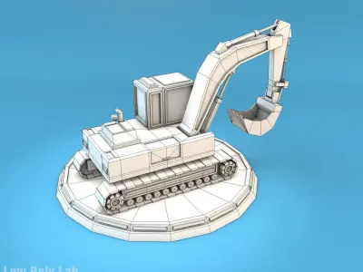 Low Poly Excavator Low-poly 3D model