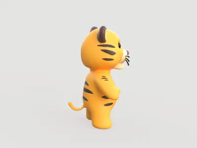Little animal baby - Tiger cute - Character021  Low-poly 3D model