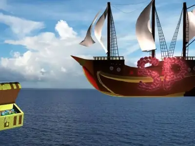 Basic Pirate Ship Low-poly 3D model