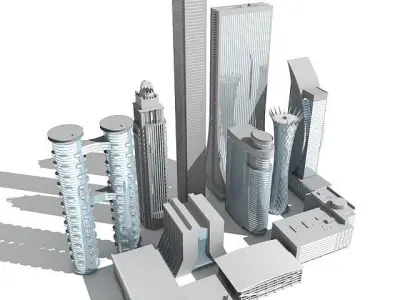 11 Achitectural Building Set 3D model