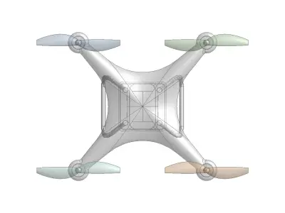DJI PhanTom 3 solid CAD for CFD 3D model
