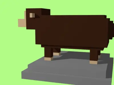 VOXEL SHEEP - MODEL 3 Low-poly 3D model