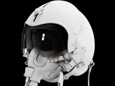 High Quality HGU-33 Fighter Pilot Helmet with MBU-12 Oxygen Mask 3D model