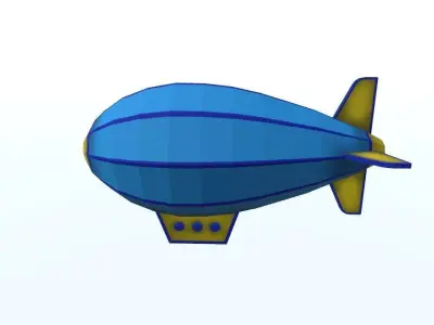 Low Poly Zeppelin Free low-poly 3D model