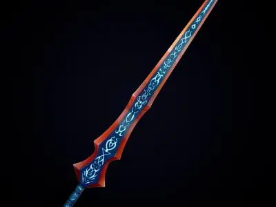 Handpainted Fantasy Sword  Low-poly 3D model