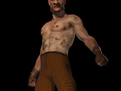 Fantasy Realistic Old Street Fighter 3D Model   Low-poly 3D model