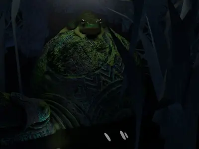 Rigged Croaking Frog Free 3D model