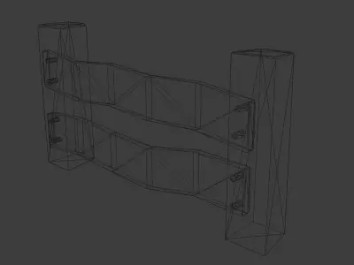 Wooden Oak Fence Free low-poly 3D model