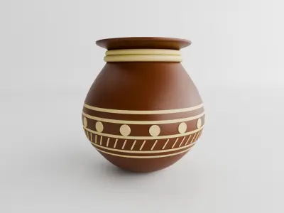 Clay Pot 3D Model Free low-poly 3D model