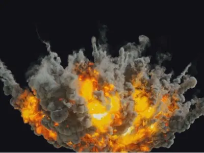 Houdini Pyrofx Megapack Element File Heavy Airstrike Asset  Low-poly 3D model