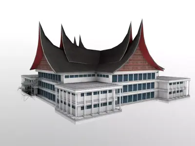DPRD Padang office building indonesian Low-poly 3D model