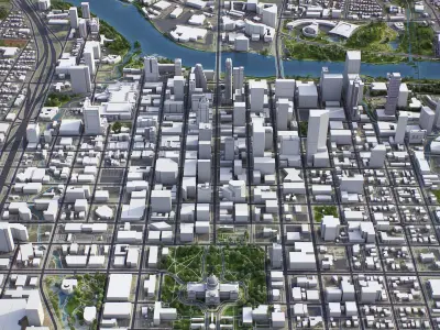 Austin Low-poly 3D model