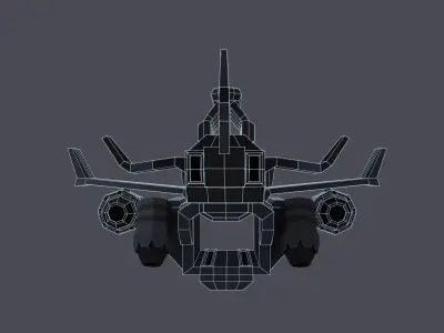 Sci-fi LowPoly cargo space ship Low-poly 3D model