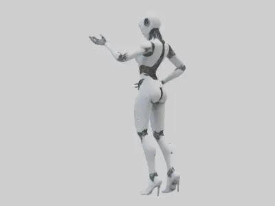 Robot version of a dancer model Low-poly 3D model