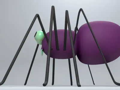 Friendly Spooky Spider Cartoon Styled Character 3D model