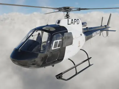 Police Helicopter Low-poly 3D model