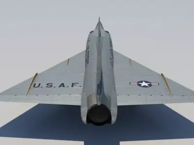 Convair F102 Delta Dart Low Poly Static Low-poly 3D model