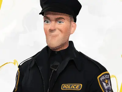 3D Law Enforcement Toon Character Police Officer Low-poly 3D model
