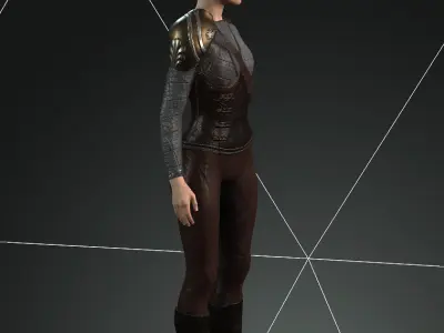  Steampunk rigged character Low-poly 3D model 12