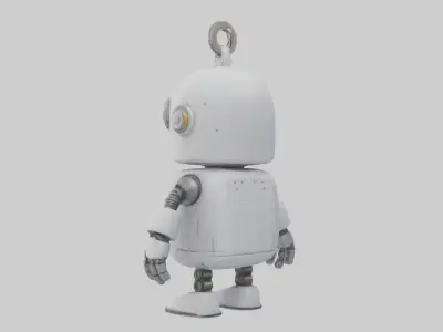 Robot keychain model Low-poly 3D model