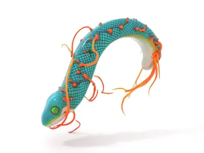 Vibrant Oceanic Creature model pack Low-poly 3D model