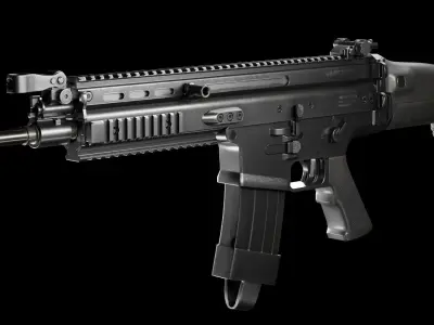 Low Poly FN SCAR Assault Rifle Low-poly 3D model