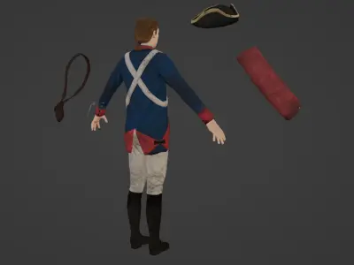 American Revolution Soldier Low-poly 3D model