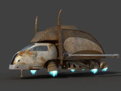 Futuristic Garbage Truck 3D model