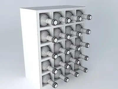 wall wine rack wine cellar wall Free 3D model