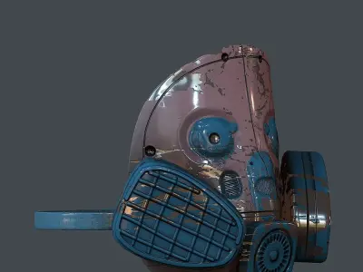 Gas mask helmet 3d model scifi Low-poly Low-poly 3D model