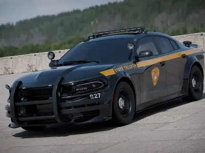 Dodge Charger Highway Patrol Car 3D model