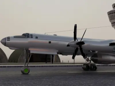 TU-95V Bear - Tsar Bomba Carrier Low-poly 3D model