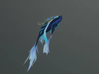 Fantasy Whale Low-poly 3D model