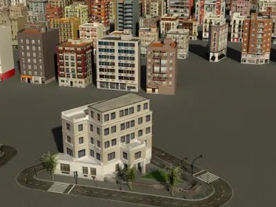 104 Buildings Collection Low-poly 3D model